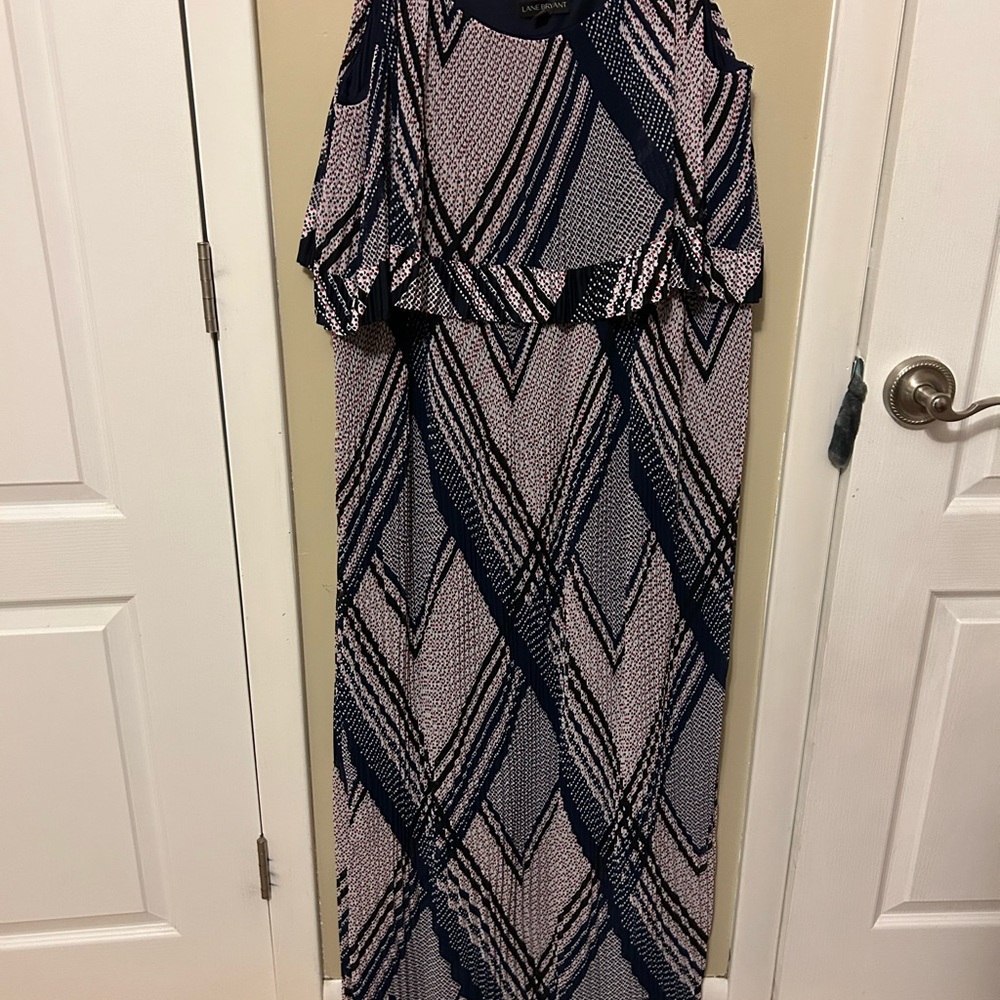 Lane Bryant  blue red and white Geometric Dress